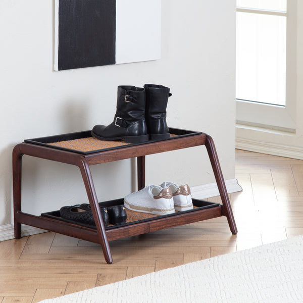 Wooden Boot Tray (Double Tier) - My Blue Heaven (007)