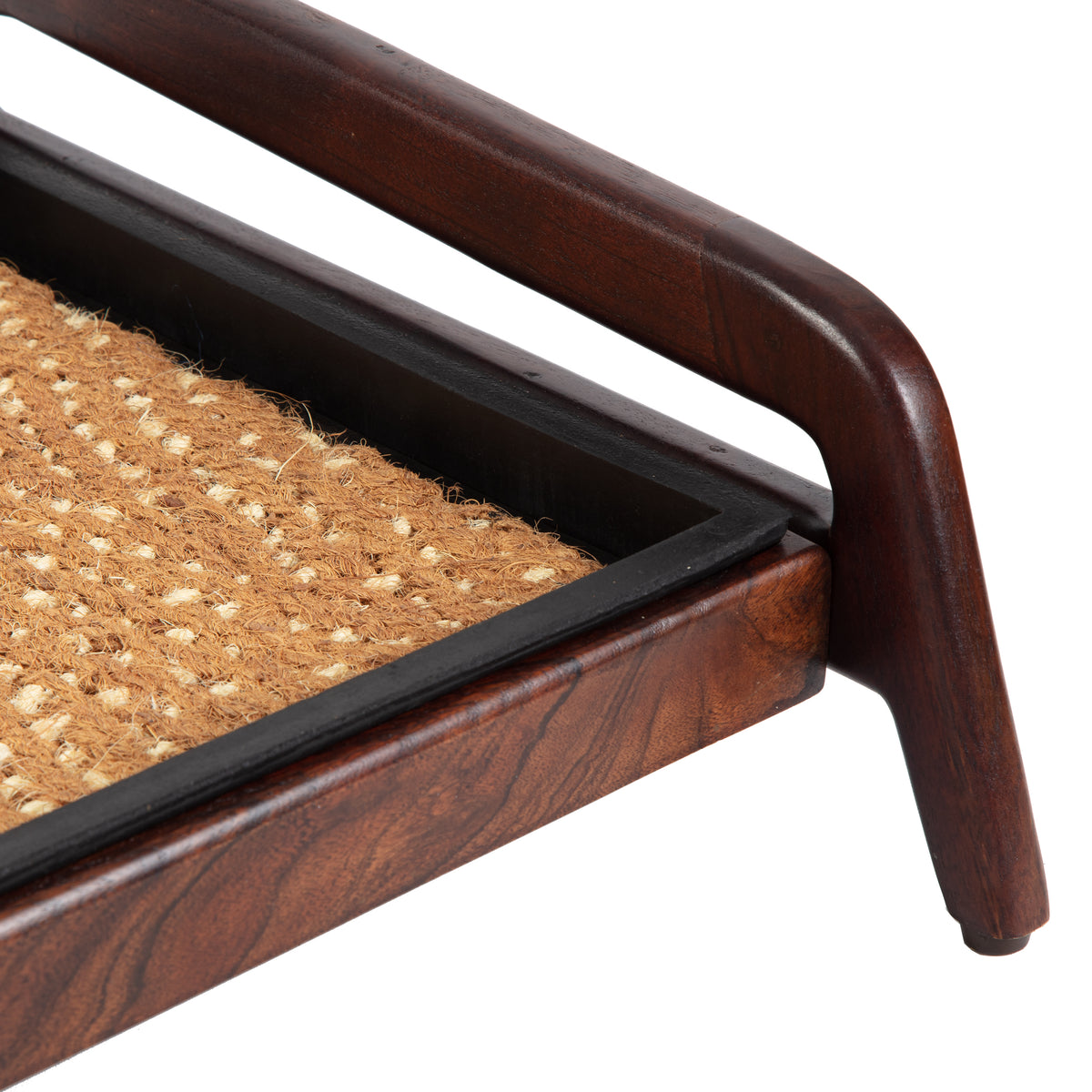 Anji Mountain Wooden Boot/Shoe Tray Stand with Coir Insert, 2 Tier, Fits 4  Pair (26.5 L x 22 W x15 H), Natural