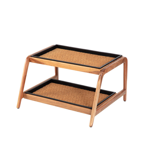 Wooden Boot Tray (Double Tier) - Smoked Oak (001)