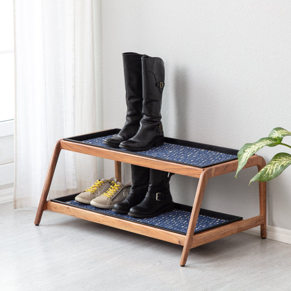 Wooden Boot Tray (Double Tier) - K.C. Whistle (010)