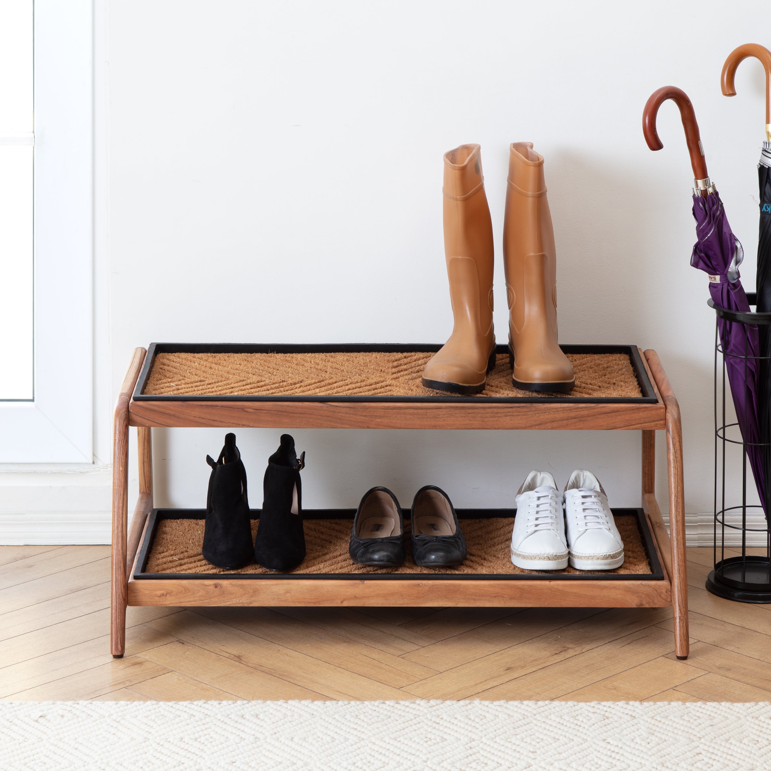 Two tier boot rack sales