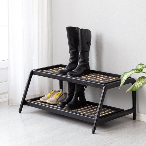 Wooden Boot Tray (Double Tier) - Stevie & Paul (008)