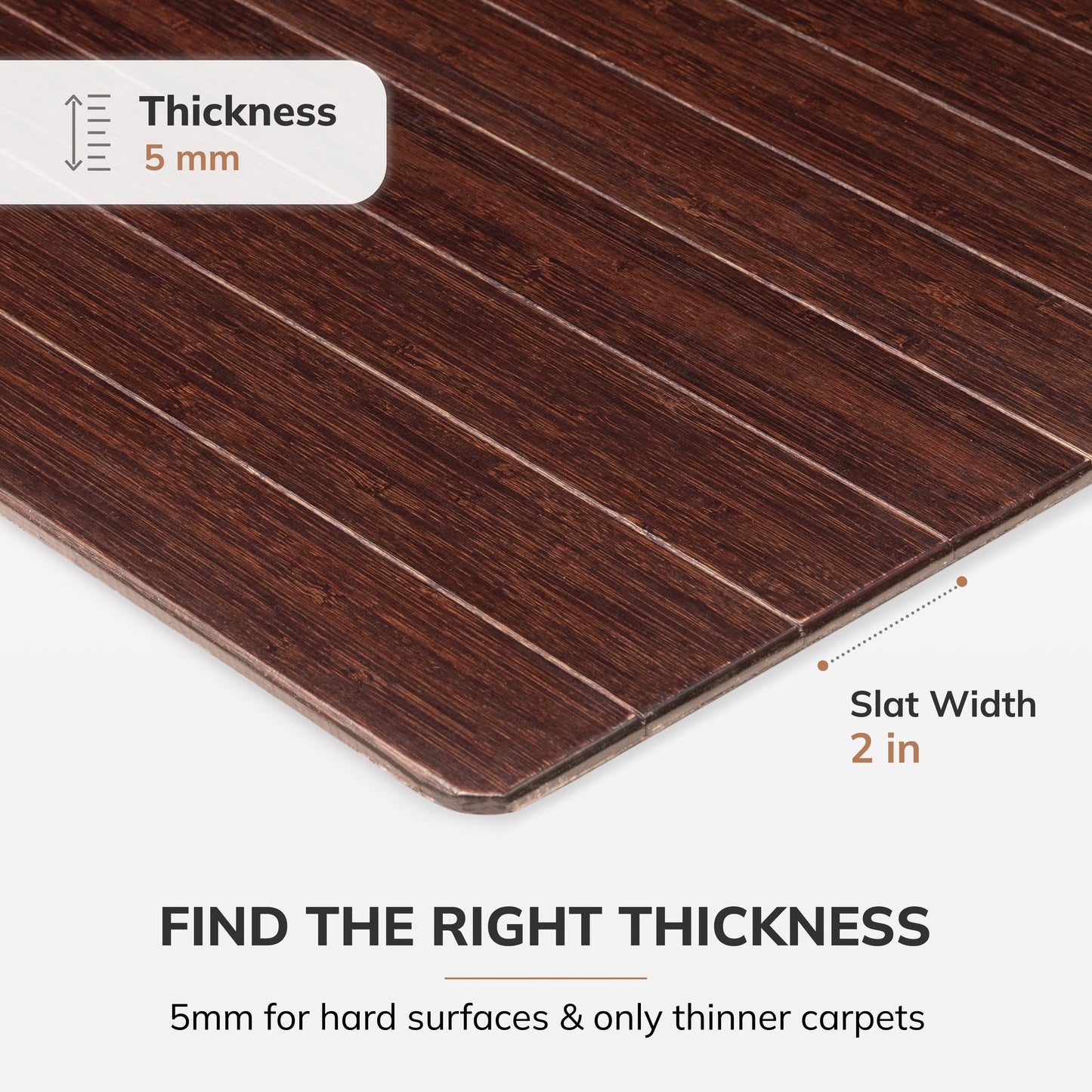 Standard Bamboo Chair Mat (With Lip)