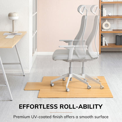 Deluxe Bamboo Chair Mat (With Lip)