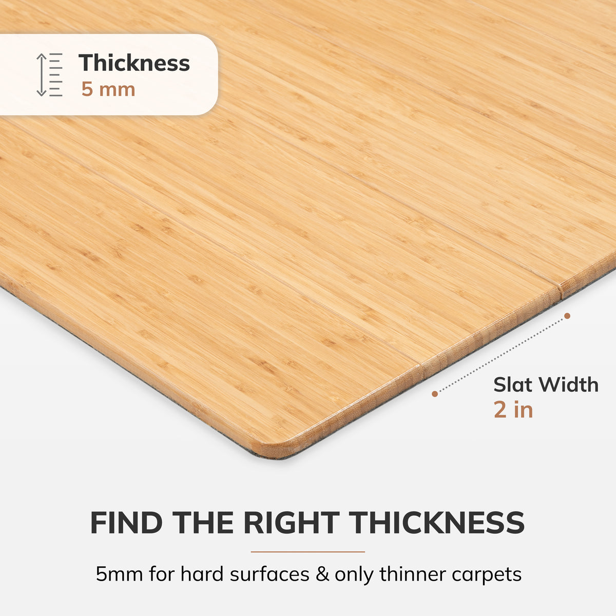 Standard Bamboo Chair Mat (No Lip)