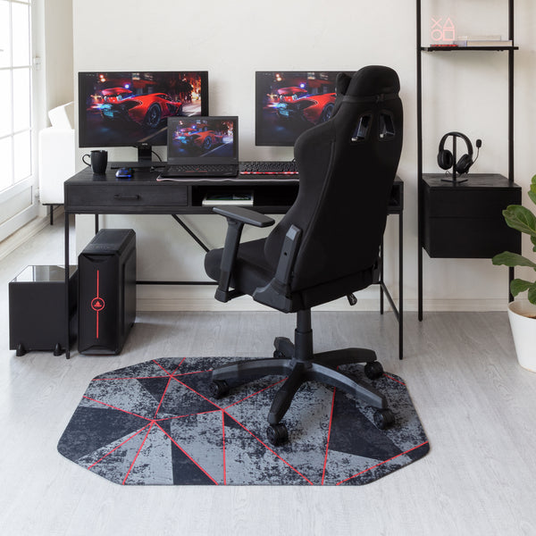 Cracked Ice Red Gaming Rug'd Chair Mat™