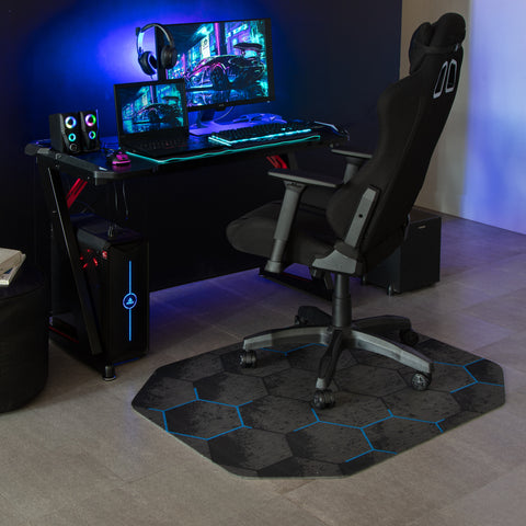 Kaleidoscope Blue Gaming Rug'd Chair Mat™