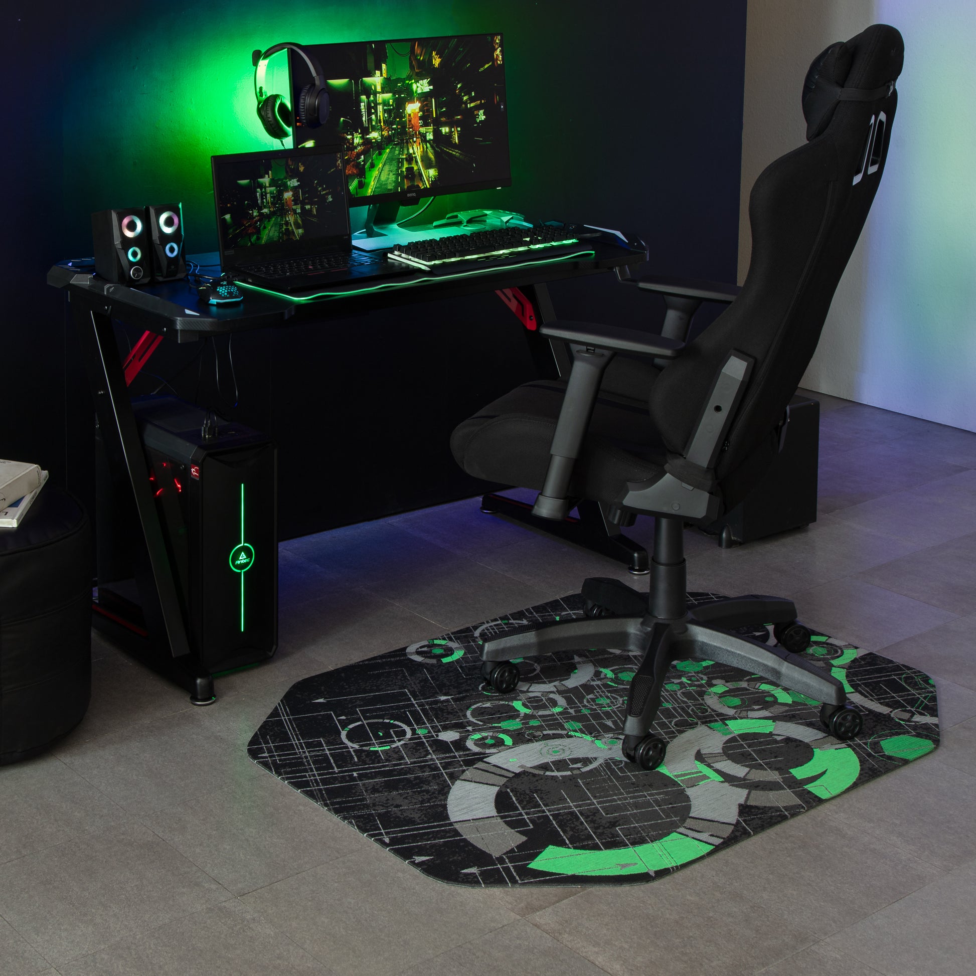 Refracted Green Gaming Rug'd Chair Mat™ – Anji Mountain