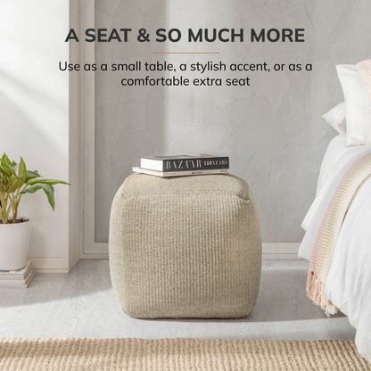 Madison Pouf - Ivory Natural