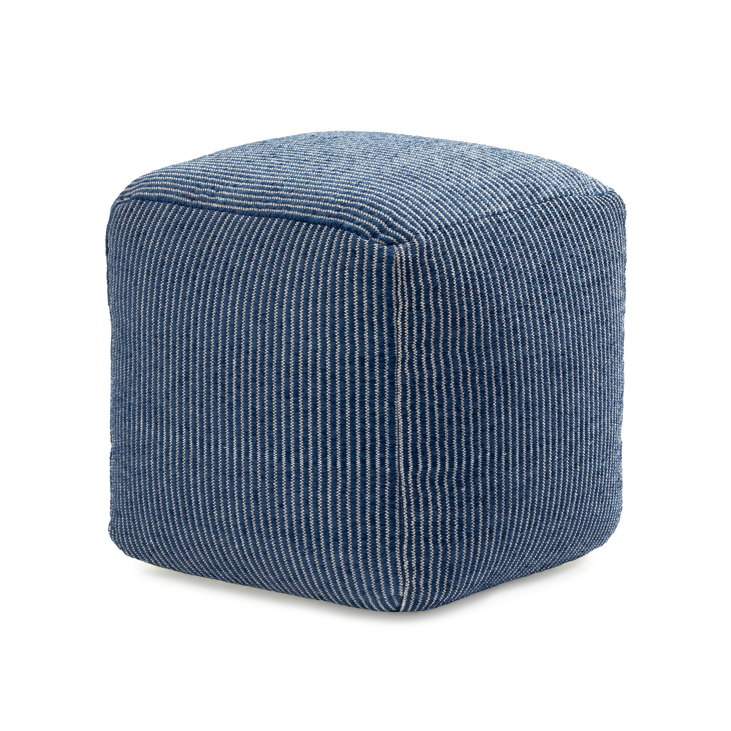 Madison Pouf - Ivory Sailor Blue