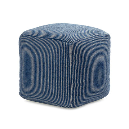 Madison Pouf - Ivory Sailor Blue
