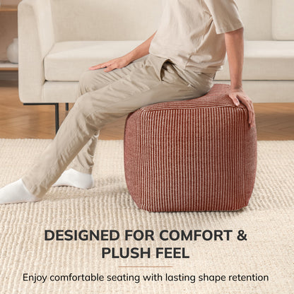 Madison Pouf - Ivory Brown