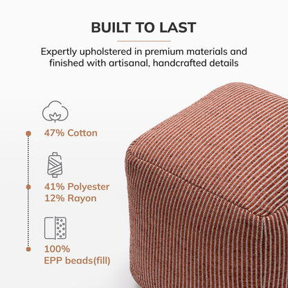 Madison Pouf - Ivory Brown