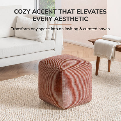 Madison Pouf - Ivory Brown