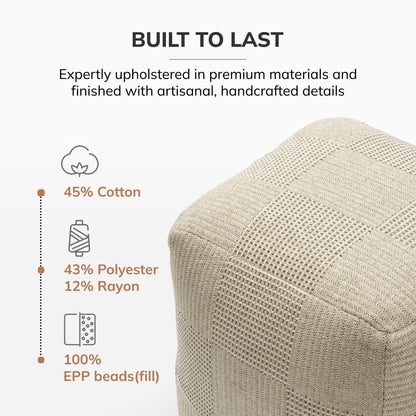 Branford Pouf - Ivory Natural