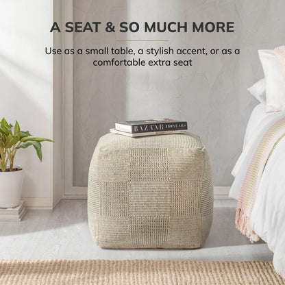 Branford Pouf - Ivory Natural
