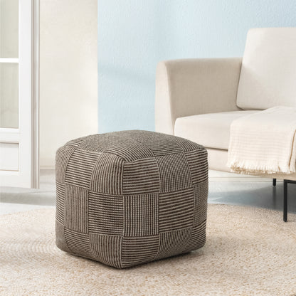 Branford Pouf - Ivory Mocha Bisque