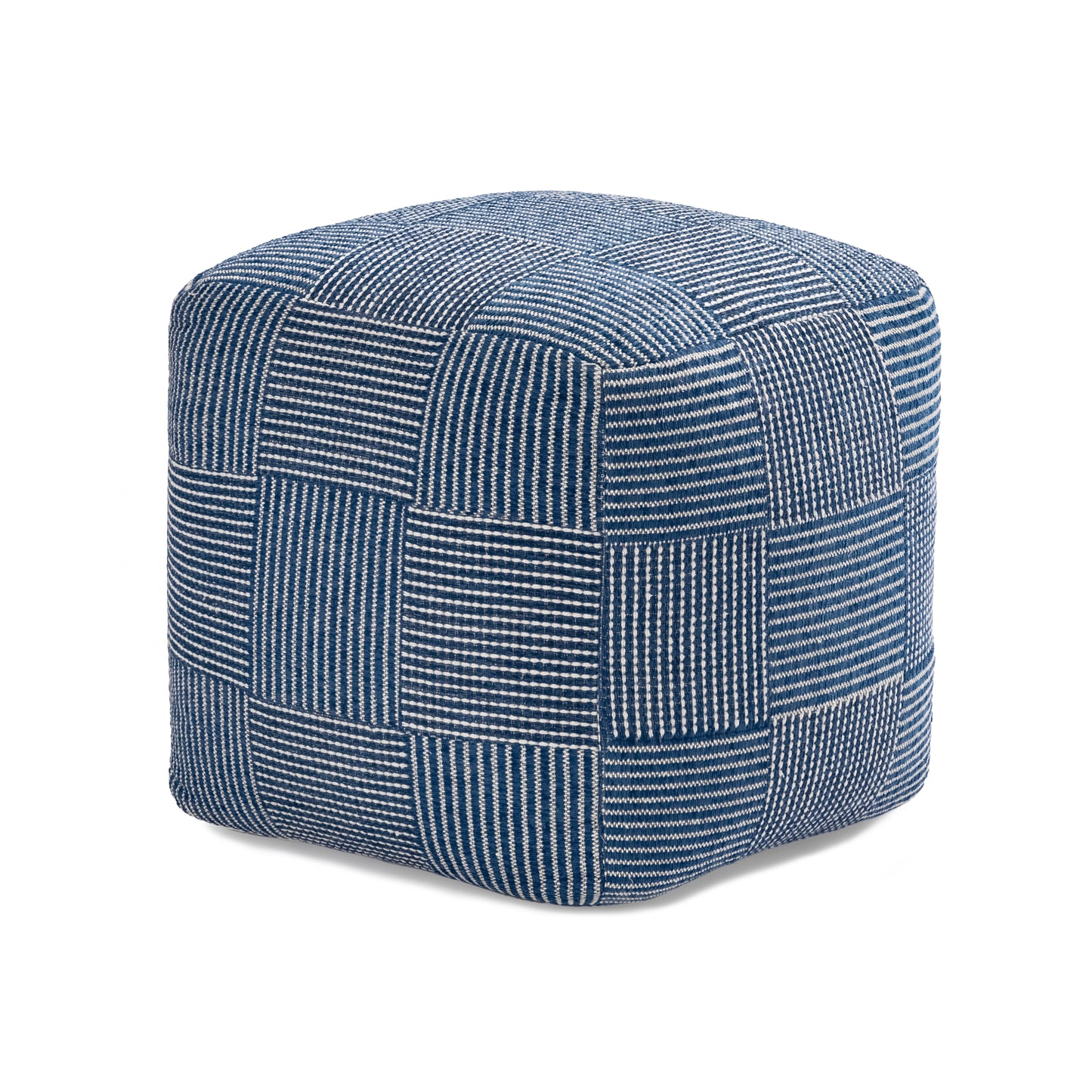 Branford Pouf - Ivory Sailor Blue