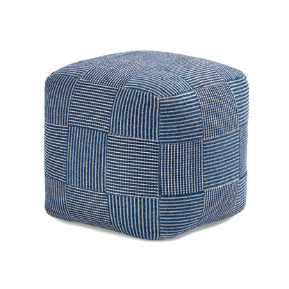 Branford Pouf - Ivory Sailor Blue