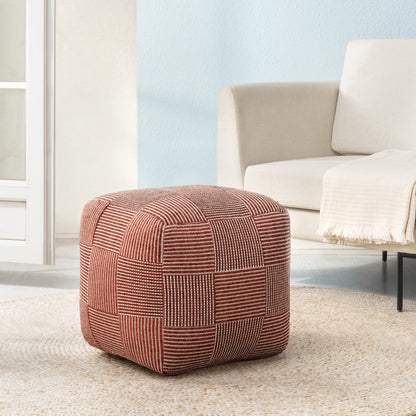 Branford Pouf - Ivory Brown