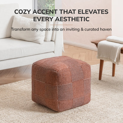 Branford Pouf - Ivory Brown