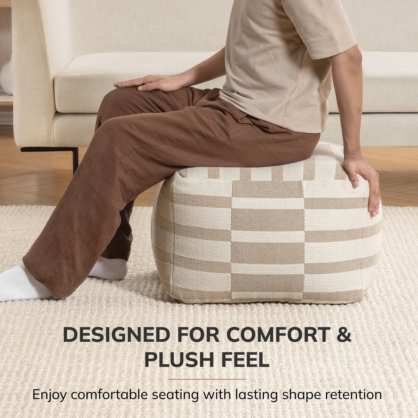 Londontown Pouf - Ivory Natural