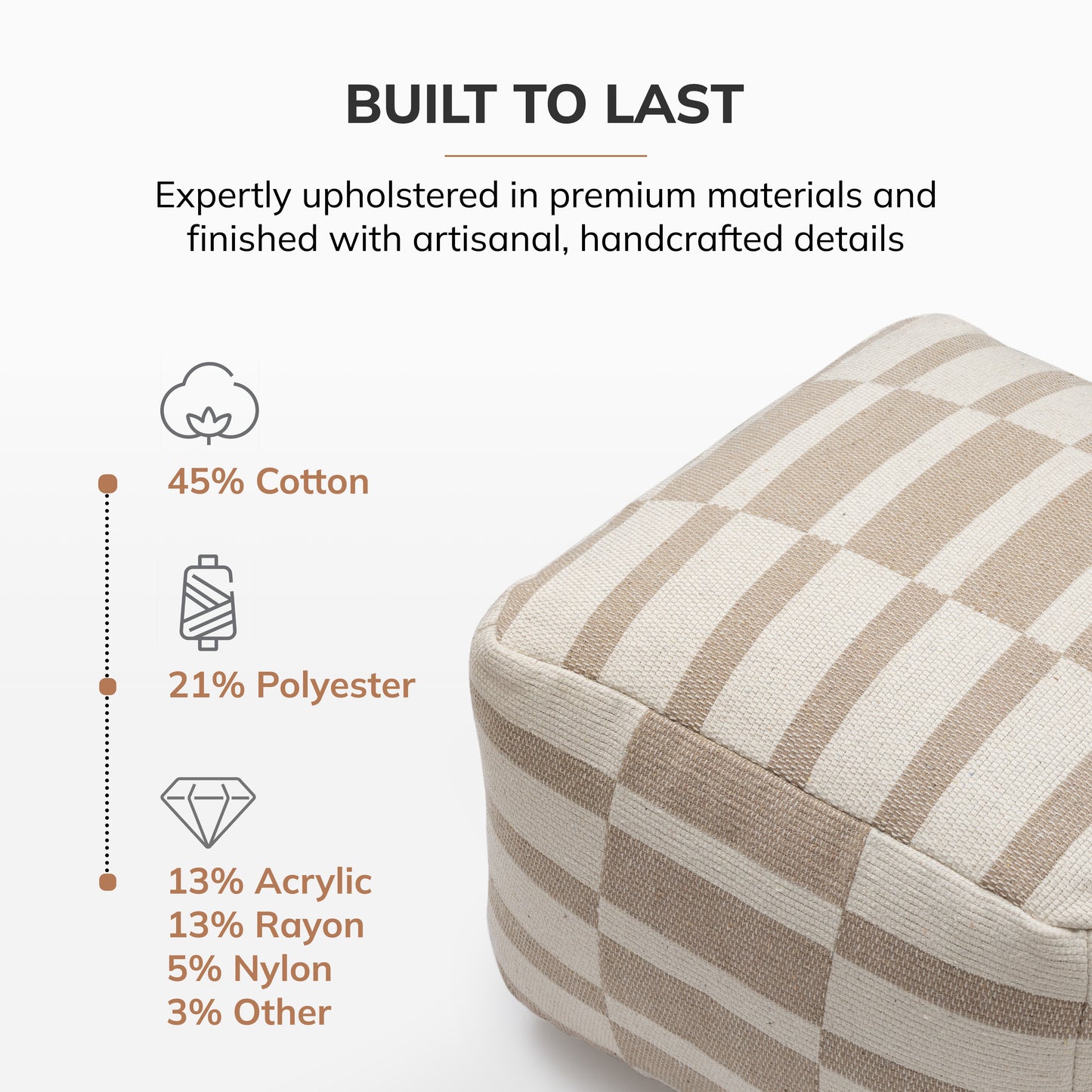 Londontown Pouf - Ivory Natural