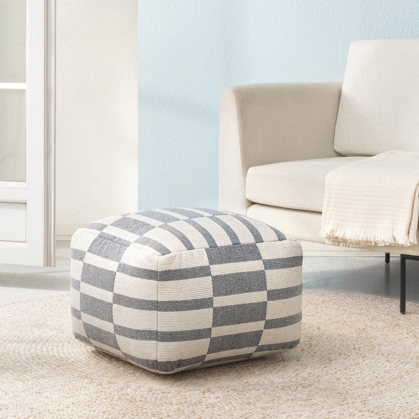 Londontown Pouf - Ivory Gray