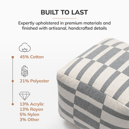 Londontown Pouf - Ivory Gray