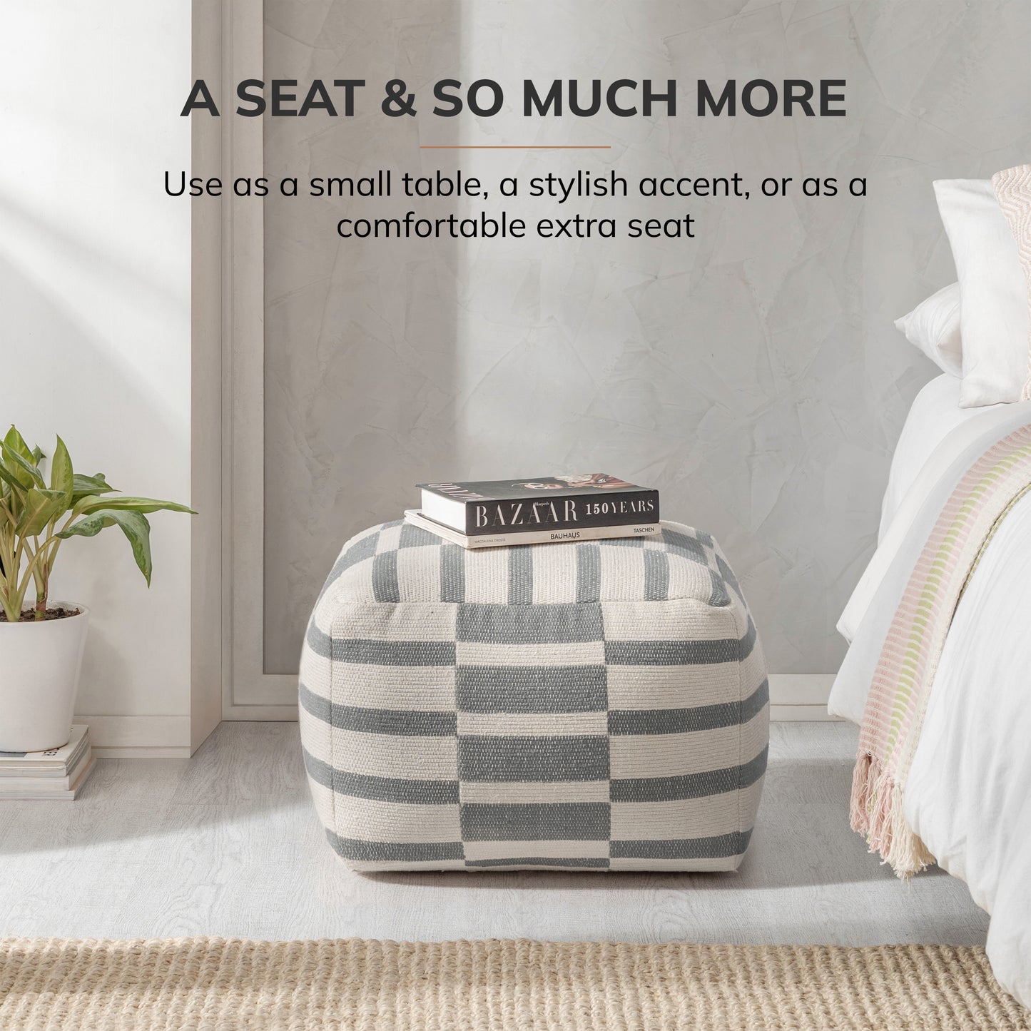 Londontown Pouf - Ivory Gray