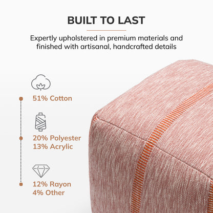 Waterbury Pouf - Red Burnt Sienna