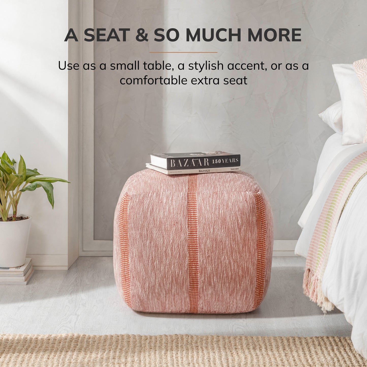 Waterbury Pouf - Red Burnt Sienna