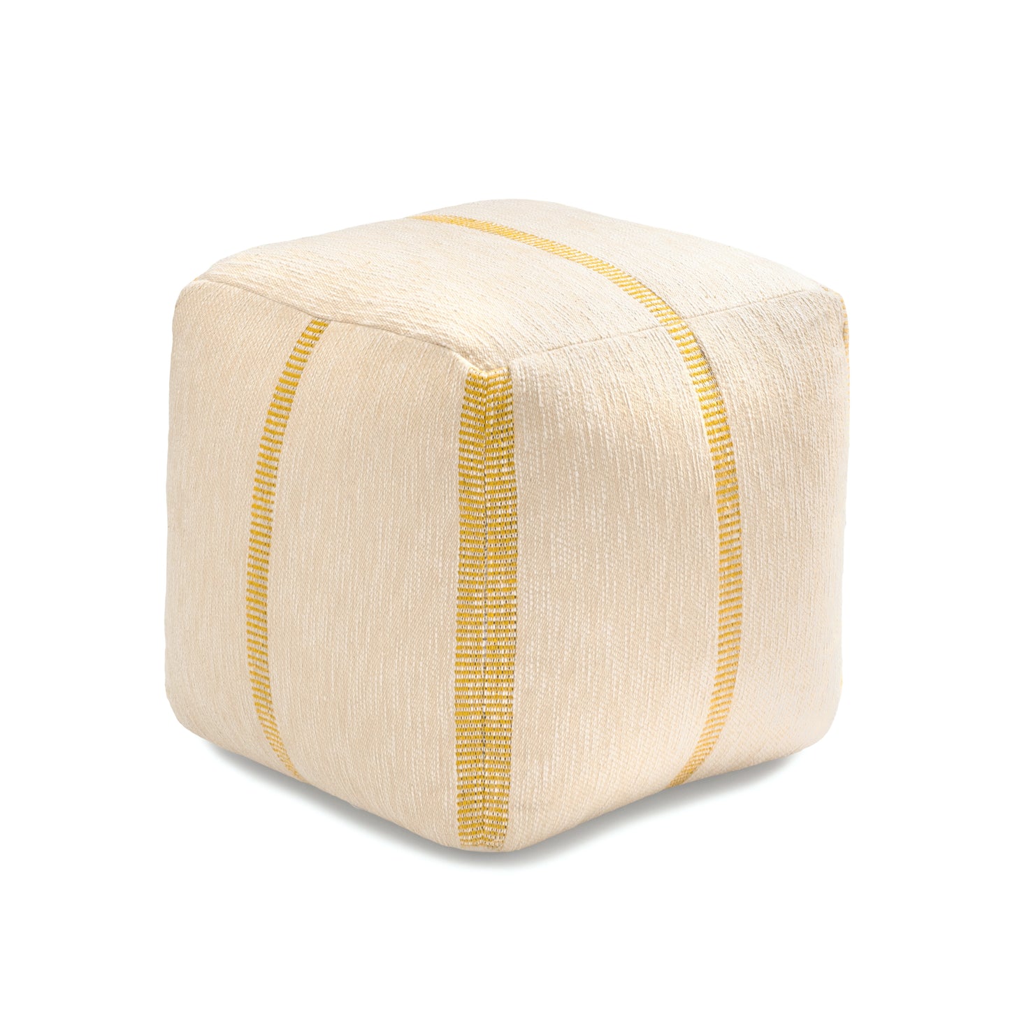 Waterbury Pouf - Beige Honey Mustard