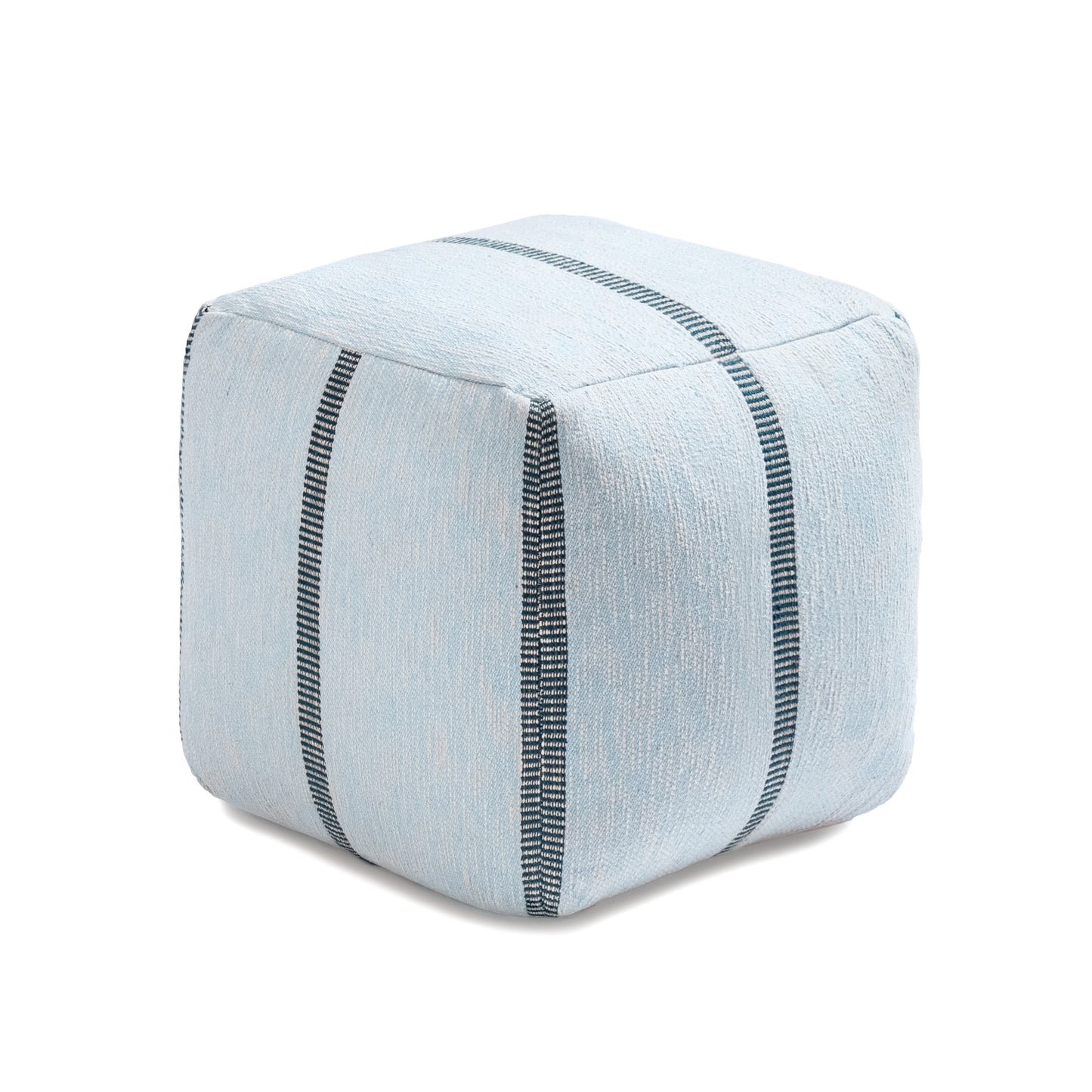 Waterbury Pouf - Light Blue Midnight Blue