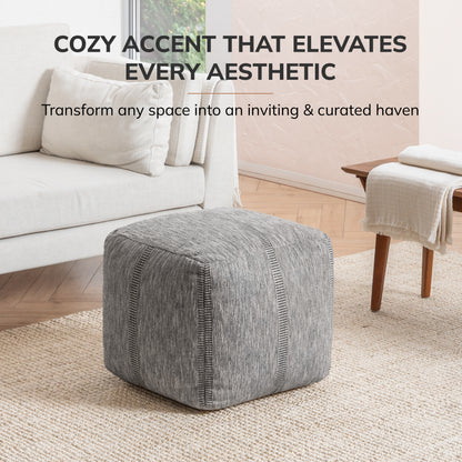 Waterbury Pouf - Gray Charcoal