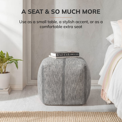 Waterbury Pouf - Gray Charcoal