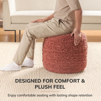 Stratford Pouf - Terracotta