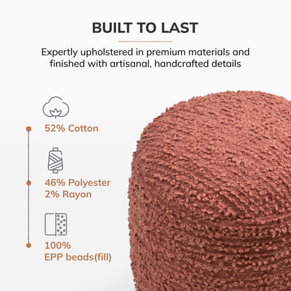 Stratford Pouf - Terracotta