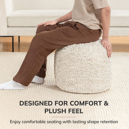 Stratford Pouf - Ivory