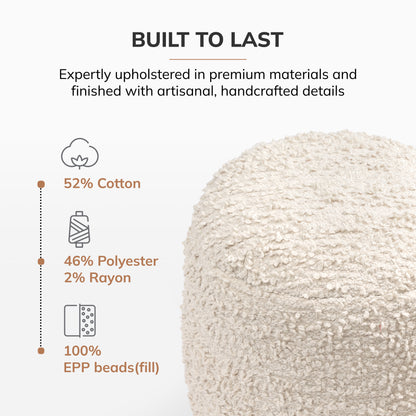 Stratford Pouf - Ivory