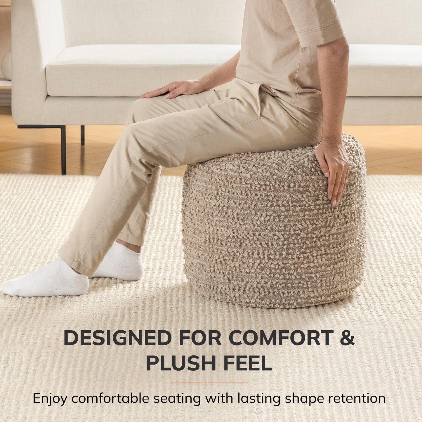 Stratford Pouf - Brown