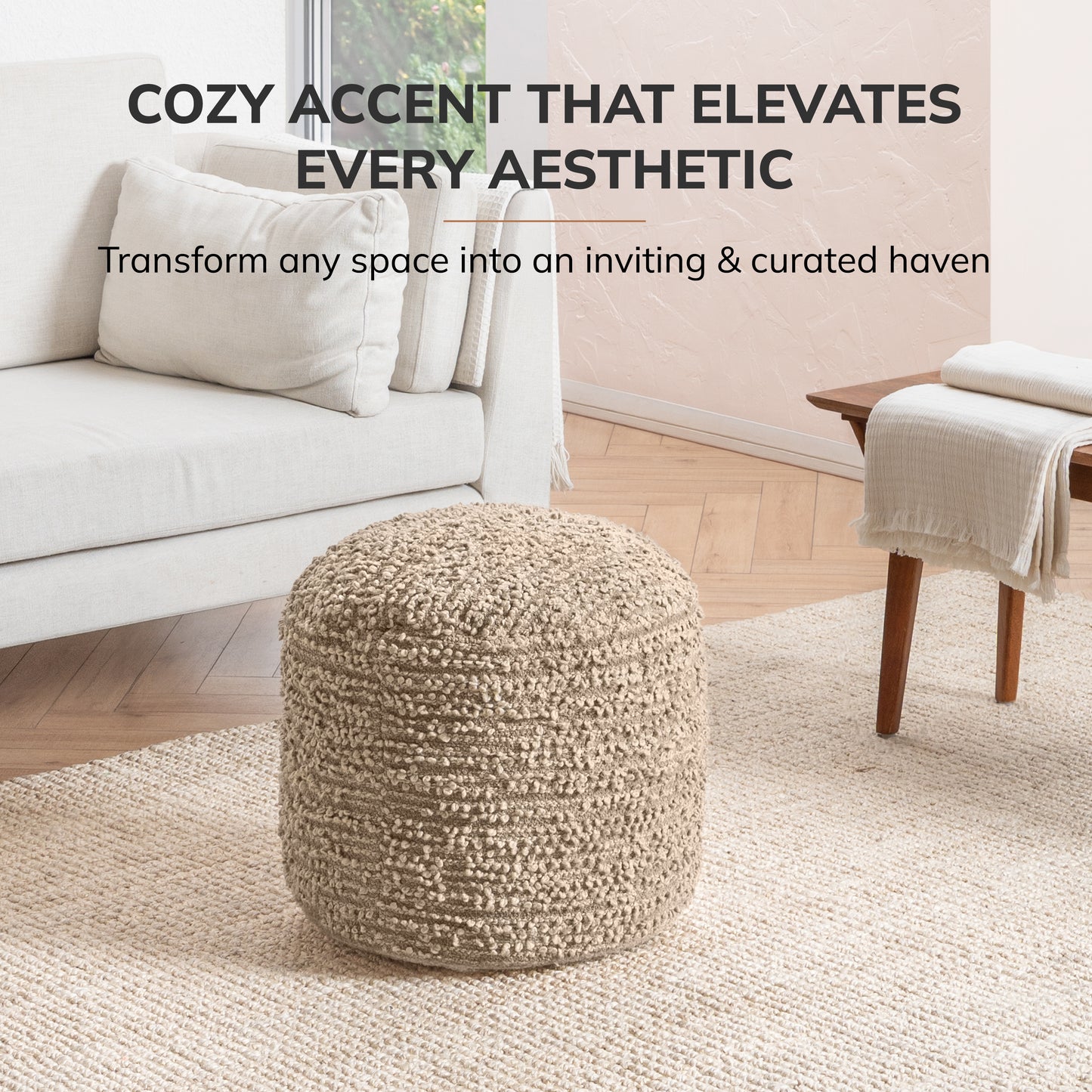Stratford Pouf - Brown