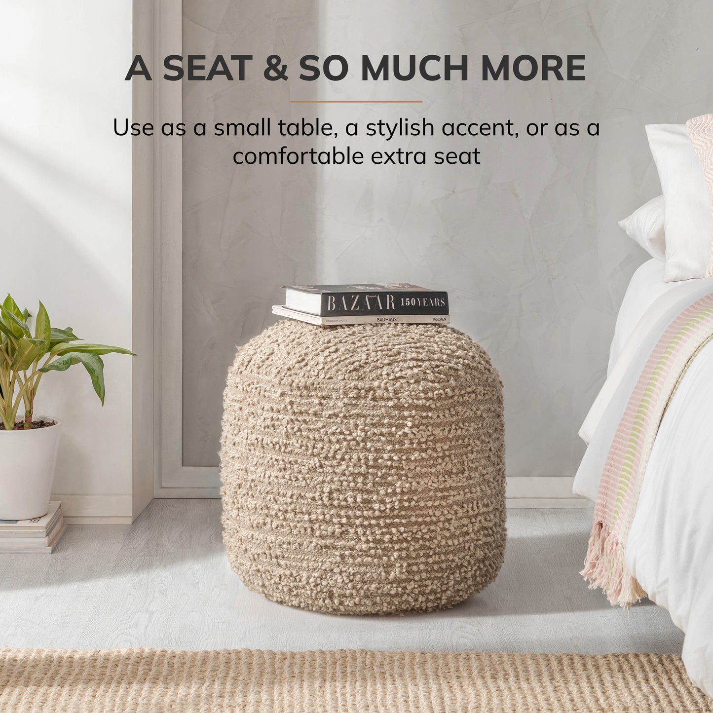 Stratford Pouf - Brown