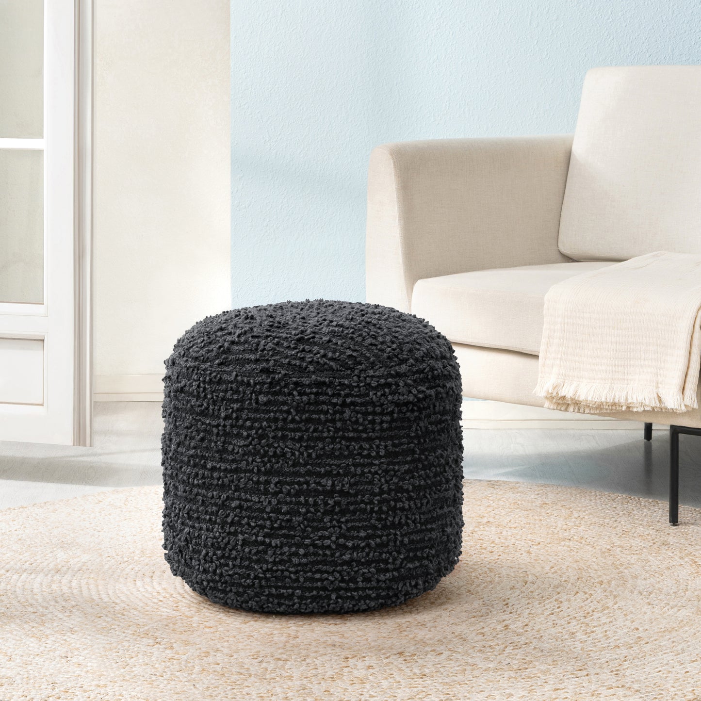 Stratford Pouf - Charcoal