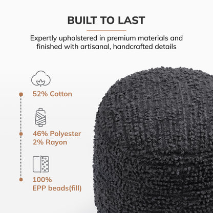 Stratford Pouf - Charcoal