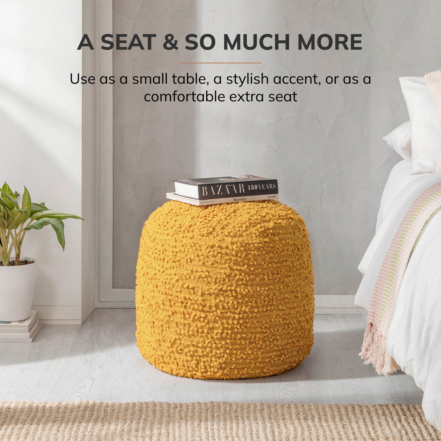 Stratford Pouf - Mustard