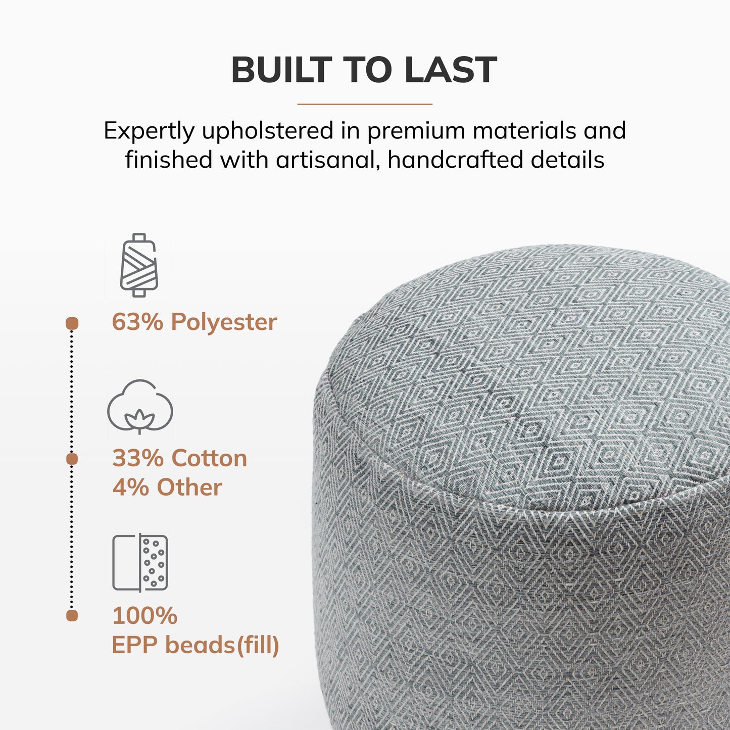 Elkart Pouf - Gray