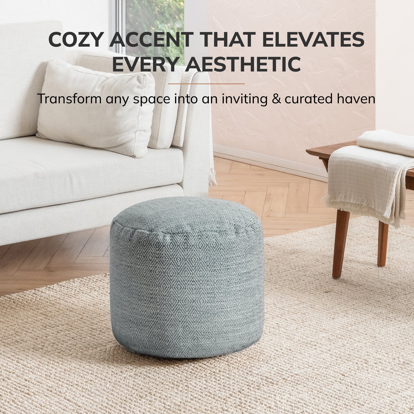 Elkart Pouf - Gray
