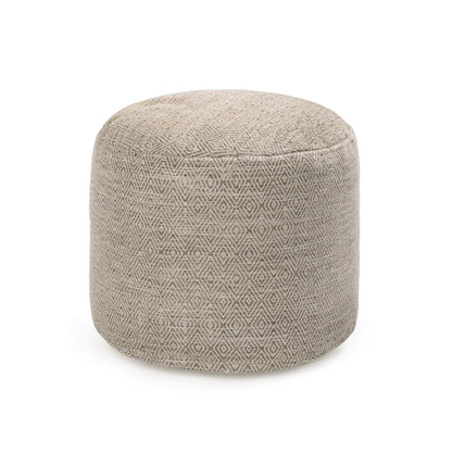 Elkart Pouf - Ivory Brown