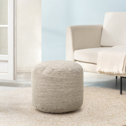 Elkart Pouf - Ivory Brown